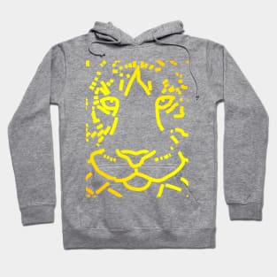 Yellow Tiger Face Hoodie